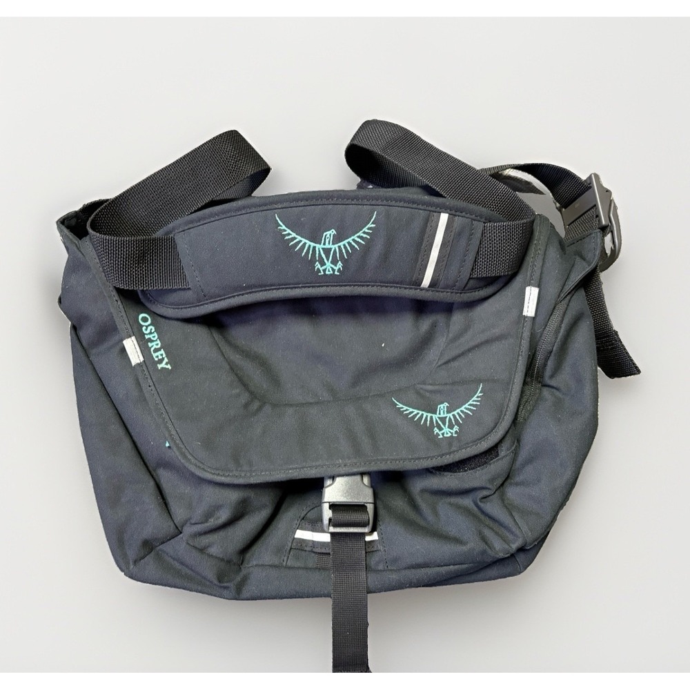 Osprey Flap Jill Messenger Bag Black Teal 13" Laptop Shoulder Sling Medium